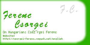 ferenc csorgei business card